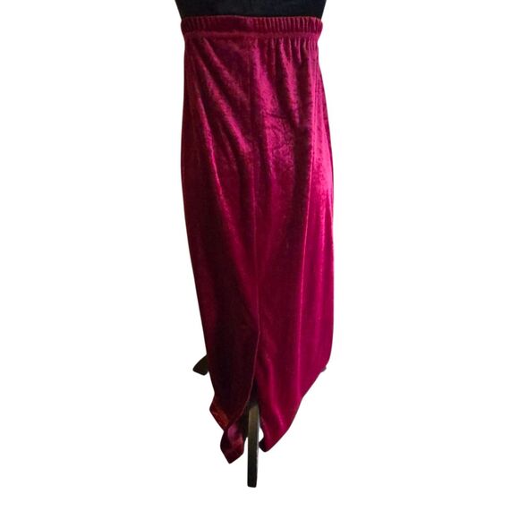 Y2K Street Wear Medium Red Velvet Maxi Skirt Witchy Whimsigoth Goblin Core 90's - Picture 3 of 9